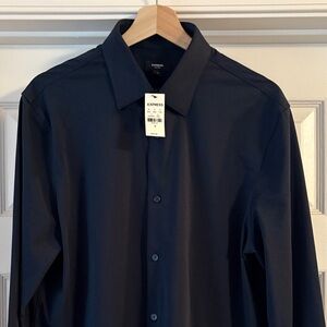 Express Men's Navy Blue Slim 1MX Shirt